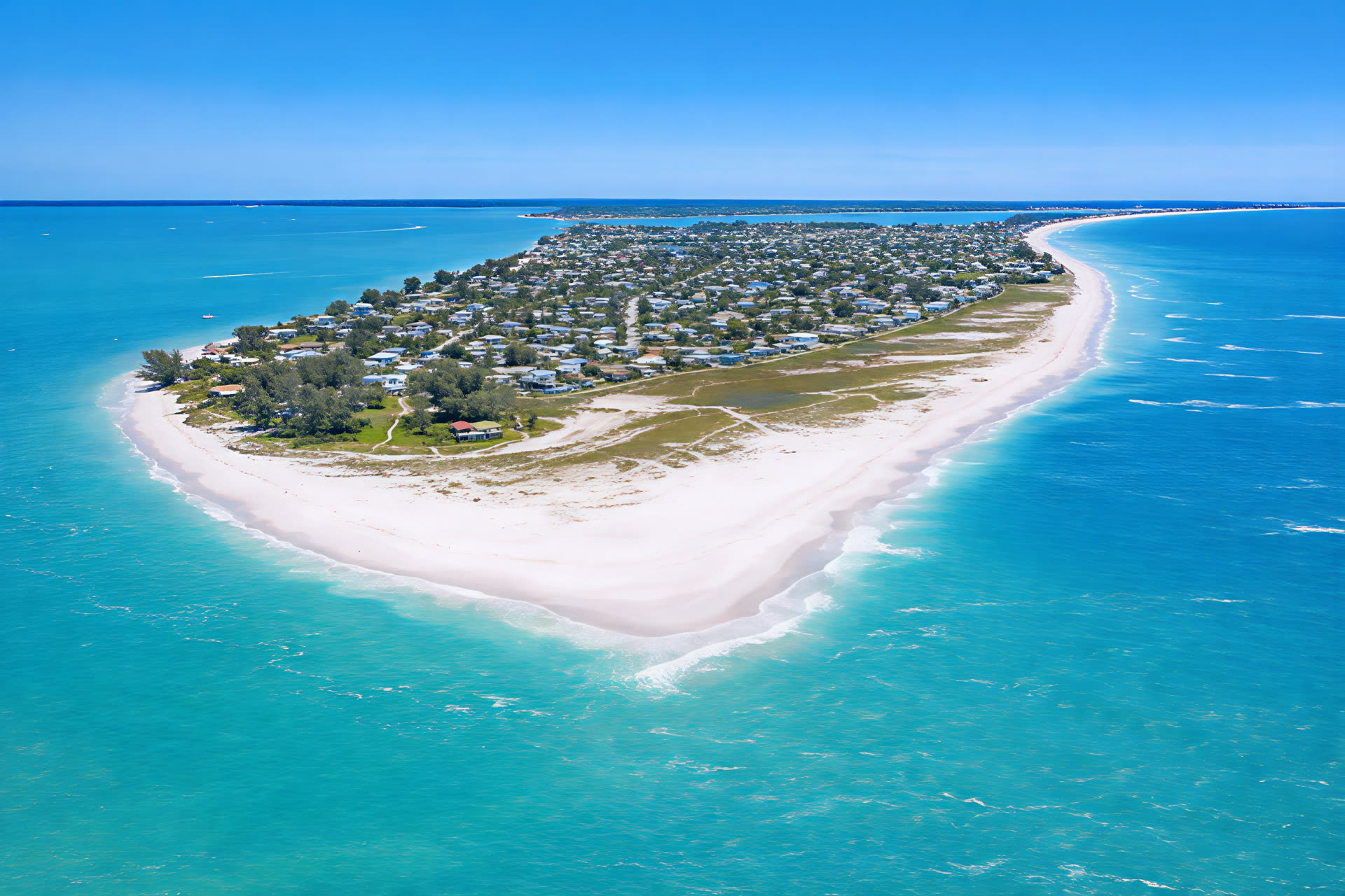 The sandy shoreline at Bean Point on Anna Maria Island