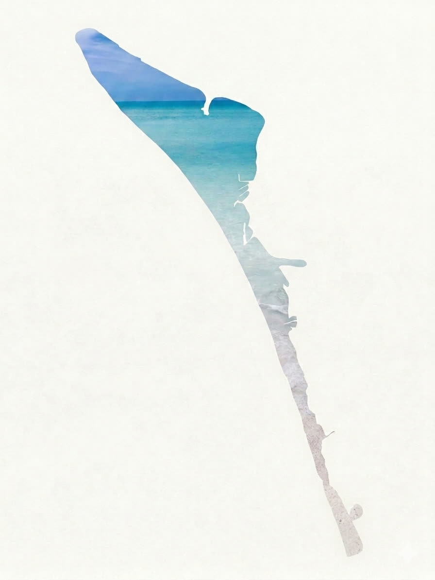 Illustrated map of Anna Maria Island's coastline