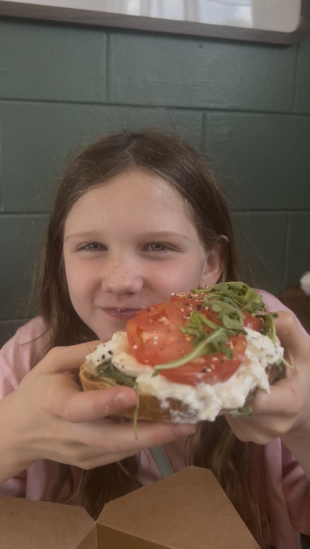 Tomato and burrata toast at The Happy Manatee.