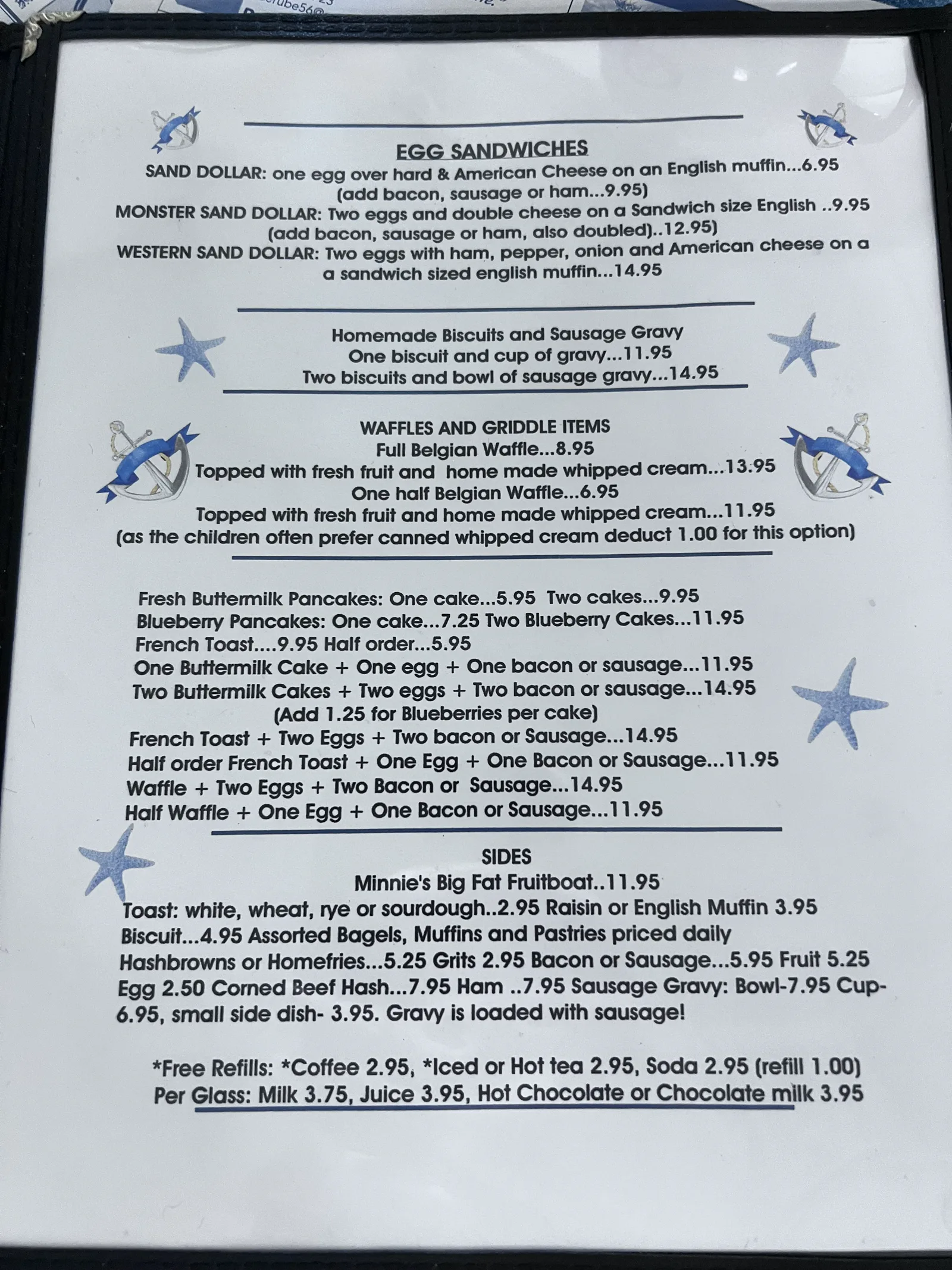 A look at Minnie’s generous breakfast and lunch menu.