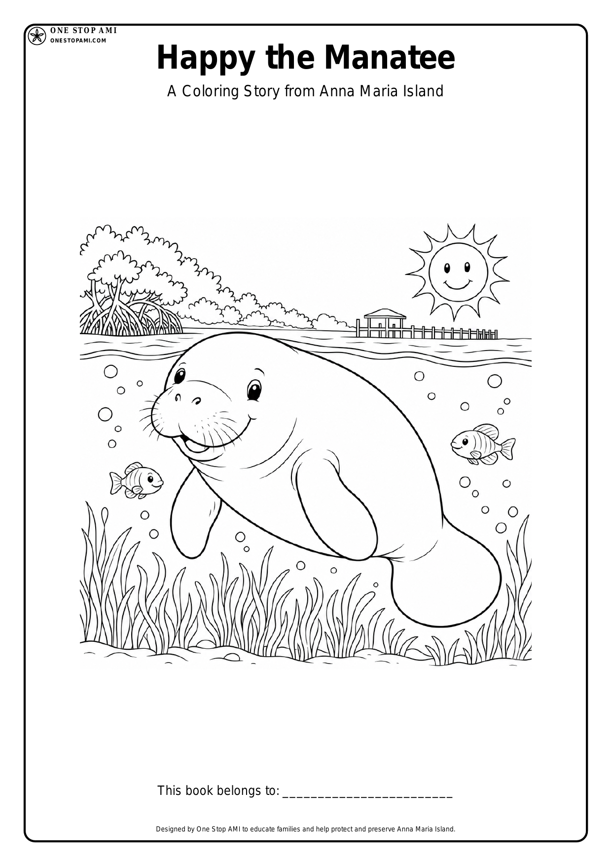 Cover preview of Happy the Manatee Coloring Book